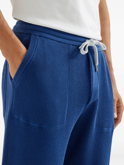 ribbed-knit track pants