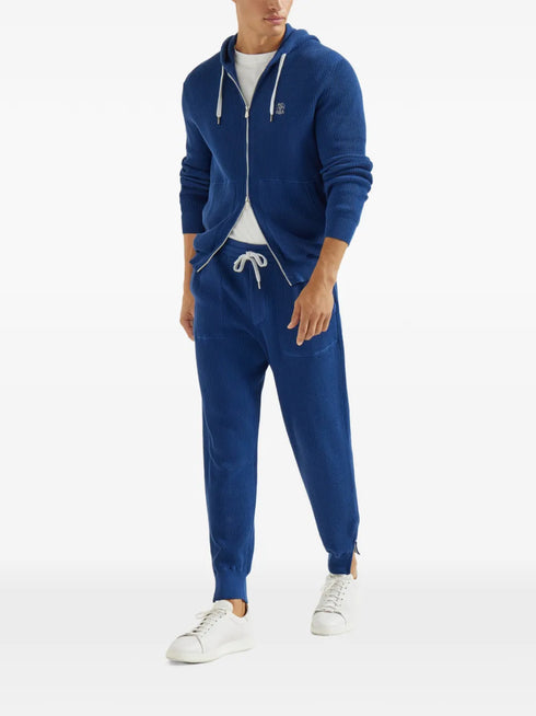 ribbed-knit track pants