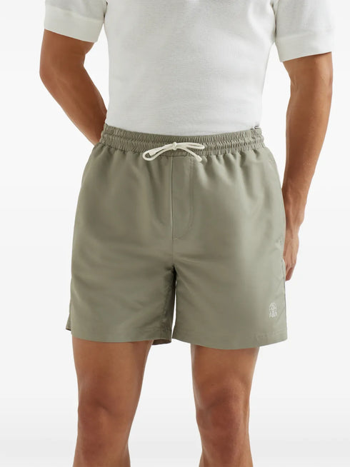 drawstring logo swim shorts