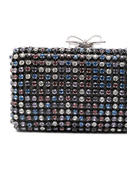 chainmail crystal-embellished mini clutch bag