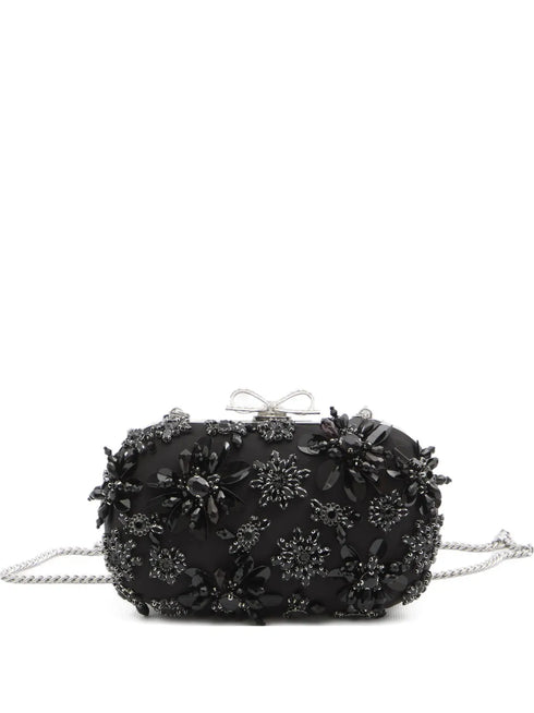 floral crystal clutch bag