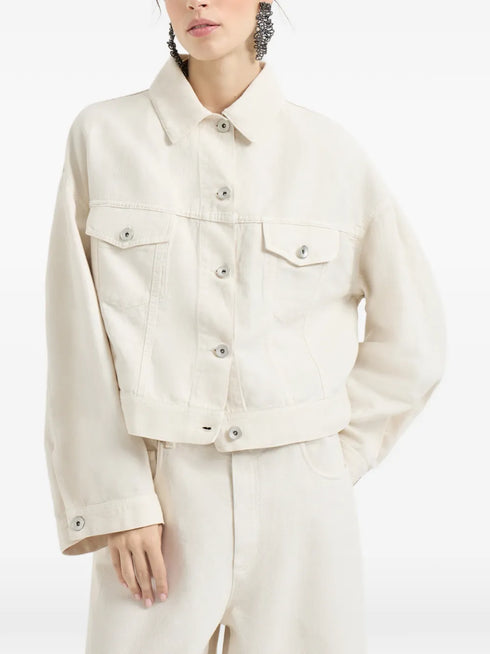 monili-embellishment button-up jacket