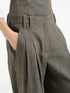 denim-effect pleated trousers
