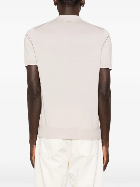 knitted cotton polo shirt