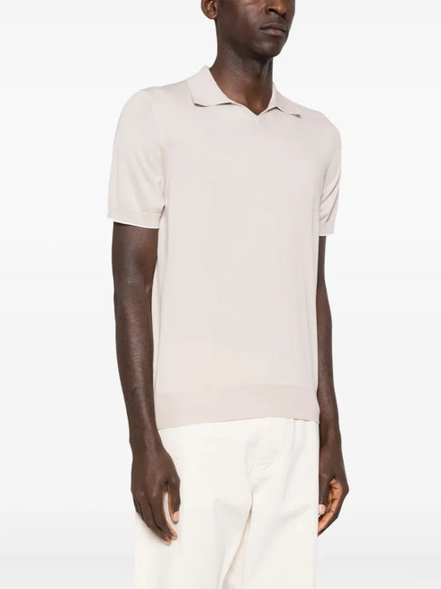 knitted cotton polo shirt