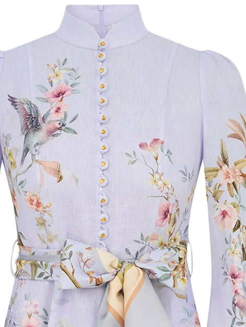 Rebellion button floral minidress