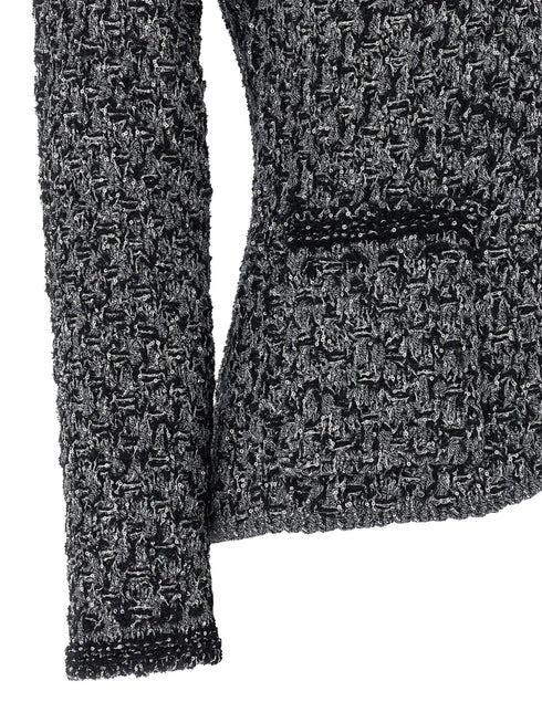 sequin-effect tweed jacket