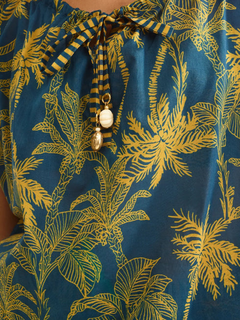 Crocodile palm-tree print top