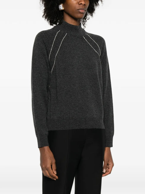 bead-detailed sweater