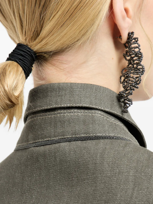 Monili-detail buttoned jacket