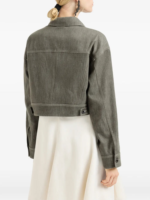 Monili-detail buttoned jacket