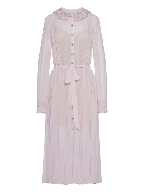 pleated jewelled dress