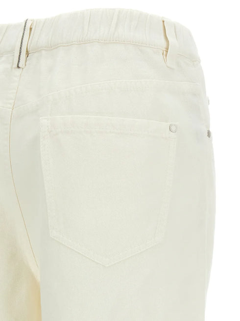elastic waistband pocket trousers