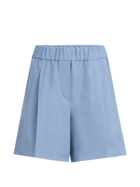 viscose and linen fluid twill baggy shorts