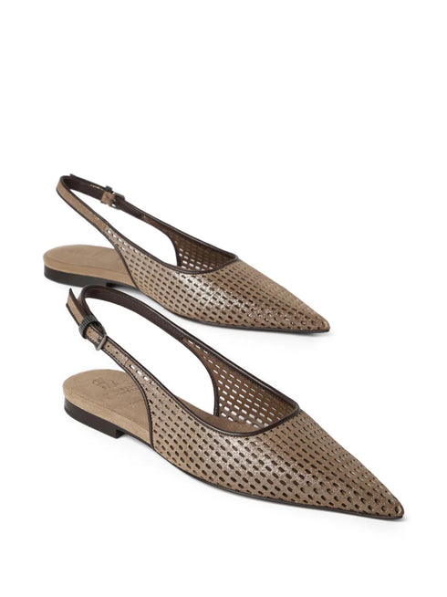 sparkling leather slingback ballet flats