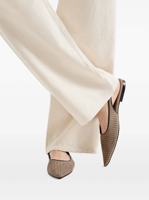 sparkling leather slingback ballet flats