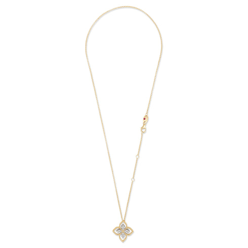 18kt yellow gold Princess Flower Dubai diamond necklace