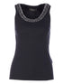 crew-neck embellished-trim tank top