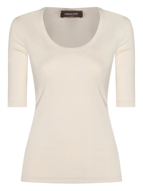 scoop-neck T-shirt