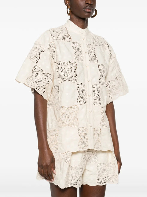 Wanderlust scalloped shirt