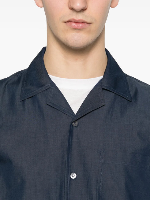 camp-collar ribbed shirt