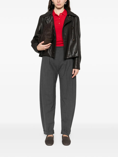 pleated cuffed trousers