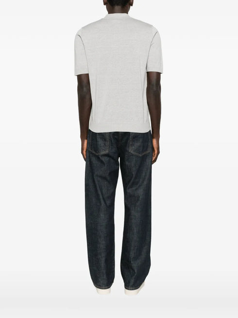 spread-collar short-sleeve polo shirt