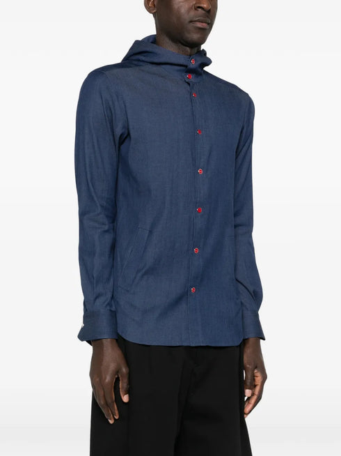 hooded buttoned shirt