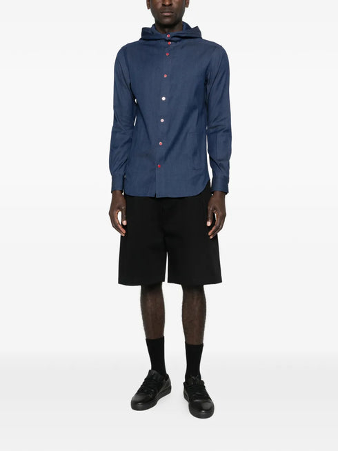 hooded buttoned shirt