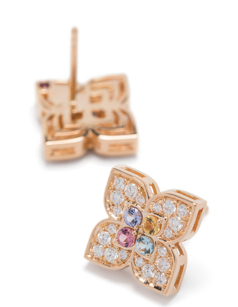 18K rose gold Princess Flower multi-stone earrings