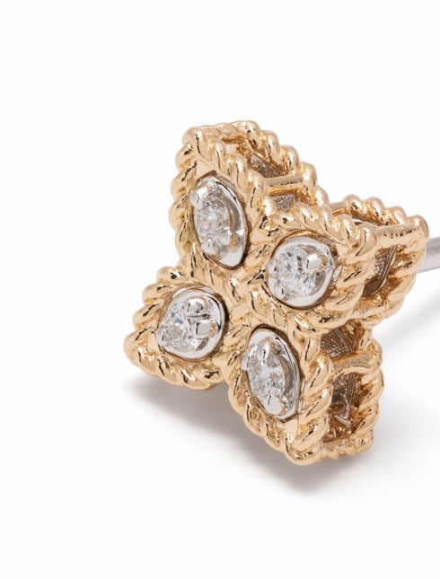 18kt rose gold Princess Flower diamond earrings