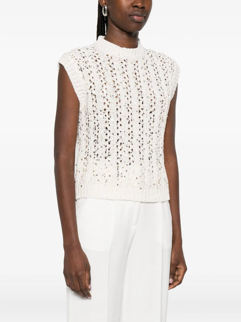 sequin-embellished vest