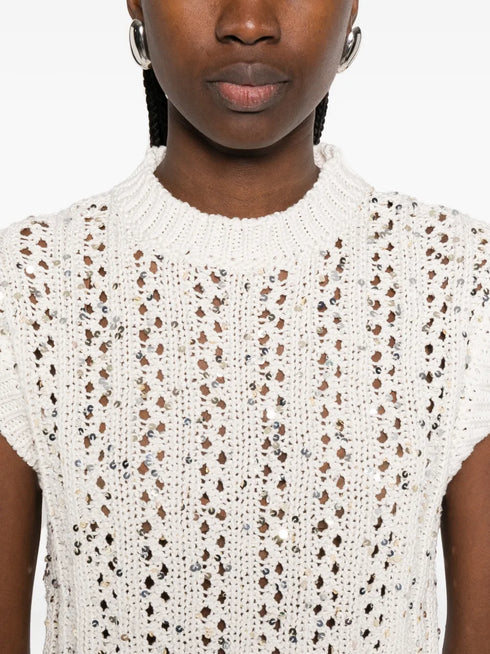 sequin-embellished vest