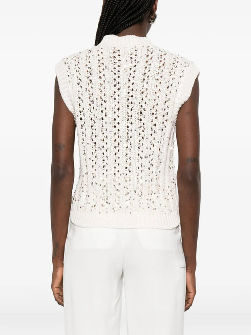 sequin-embellished vest