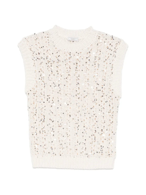sequin-embellished vest