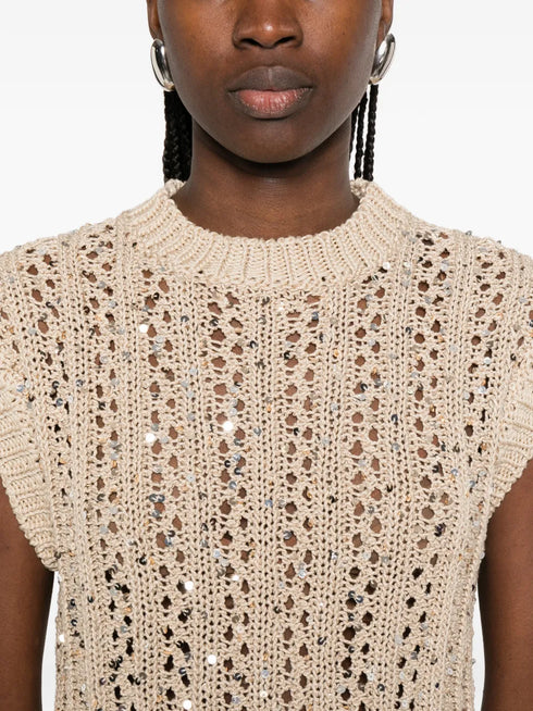 sequin-embellished vest