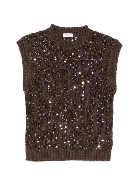 sequin-embellished vest
