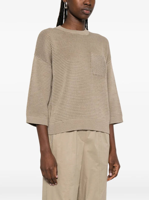 metallic-detail sweater