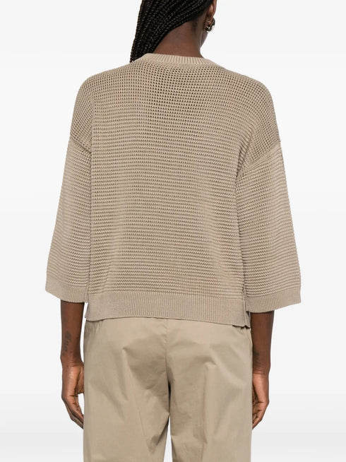 metallic-detail sweater