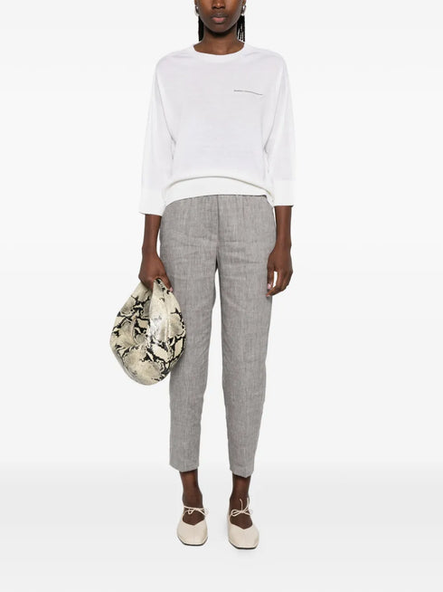 metallic-detail sweater