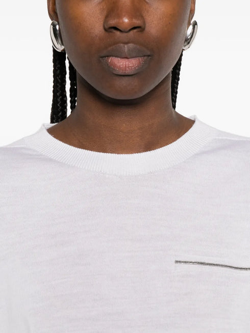 metallic-detail sweater