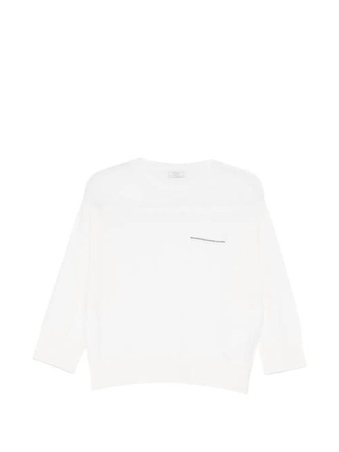 metallic-detail sweater