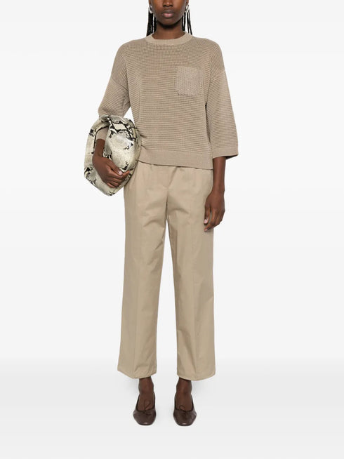 elasticated panelled trousers