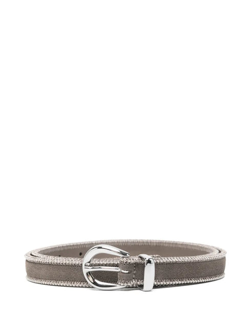 stud-embellished suede belt