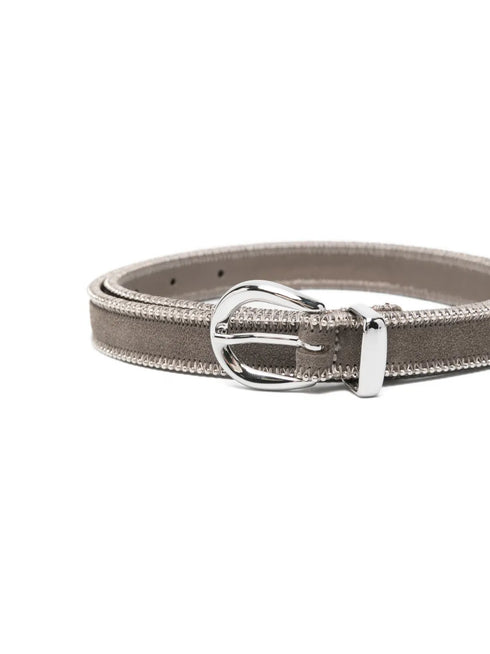 stud-embellished suede belt