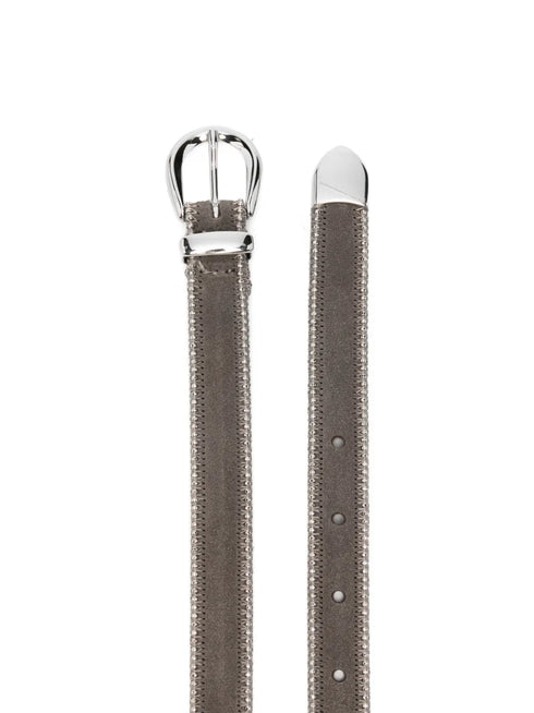 stud-embellished suede belt