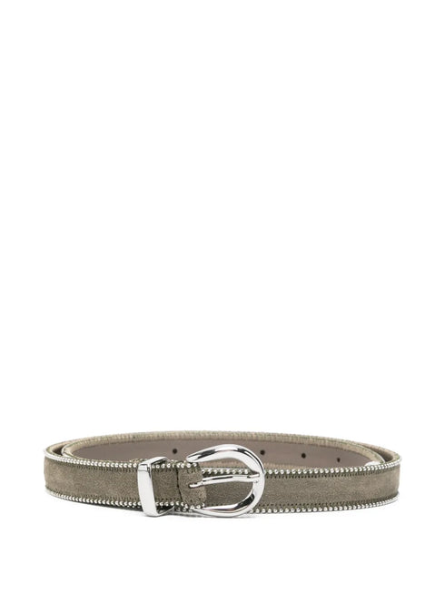 stud-embellished suede belt
