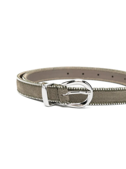 stud-embellished suede belt