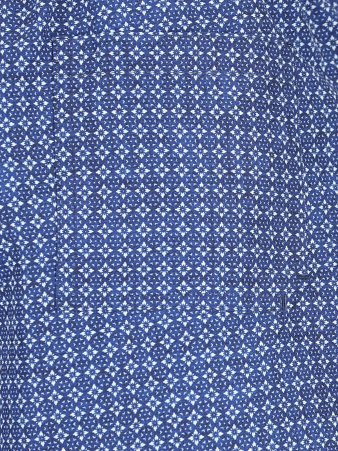 geometric-pattern swim shorts