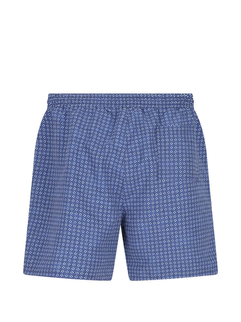 geometric-pattern swim shorts